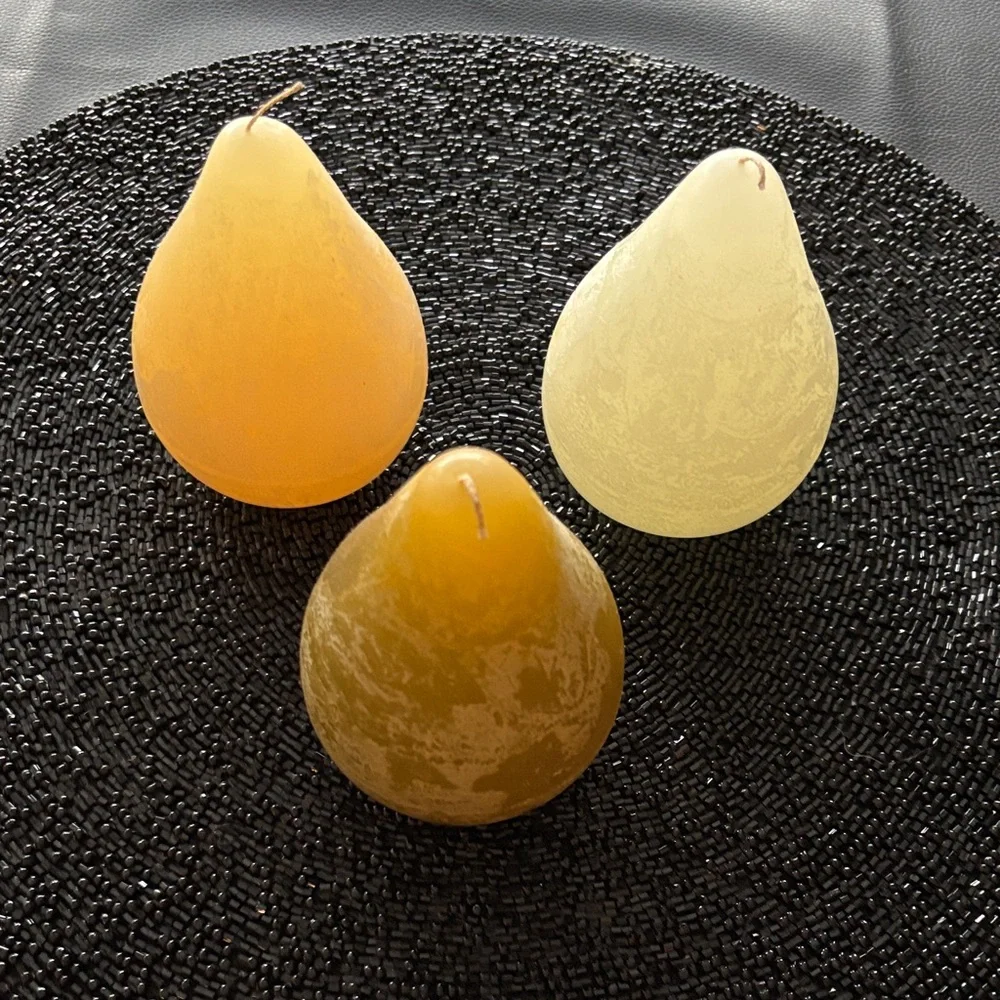 Set of Three Pear-Shaped Candles